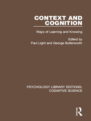 cover image of Context and Cognition